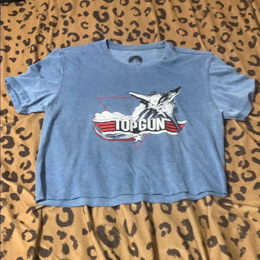Lucky Brand Blue Graphic Crop Top